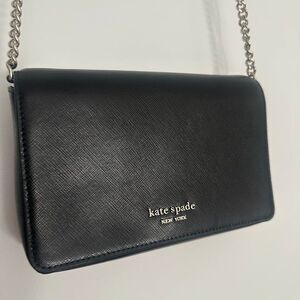 Kate Spade Spencer Crossbody Wallet Chain Black Gold